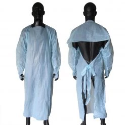 RLSS UK Shop CPE Fluid Repellent Surgical Gown, Disposable, Single Use Personal Protective Equipment (PPE)