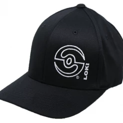 Hole In The Wall Flexfit Hat - Black / Open Logo Loki Baseball Caps